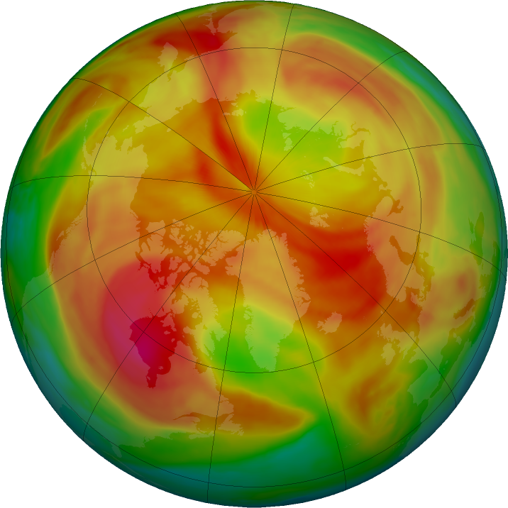 Arctic ozone map for 01 April 2018